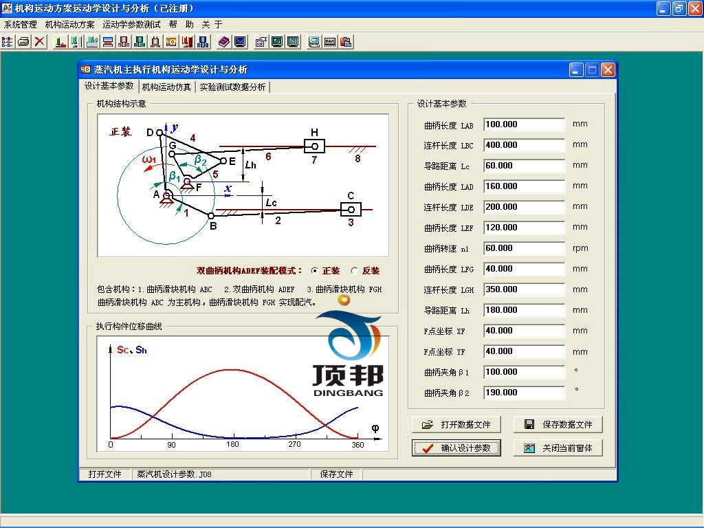 平面機(jī)構(gòu)運(yùn)動(dòng)設(shè)計(jì)分析與測(cè)試實(shí)驗(yàn)臺(tái)(圖6) 創(chuàng)新實(shí)驗(yàn)臺(tái)軟件