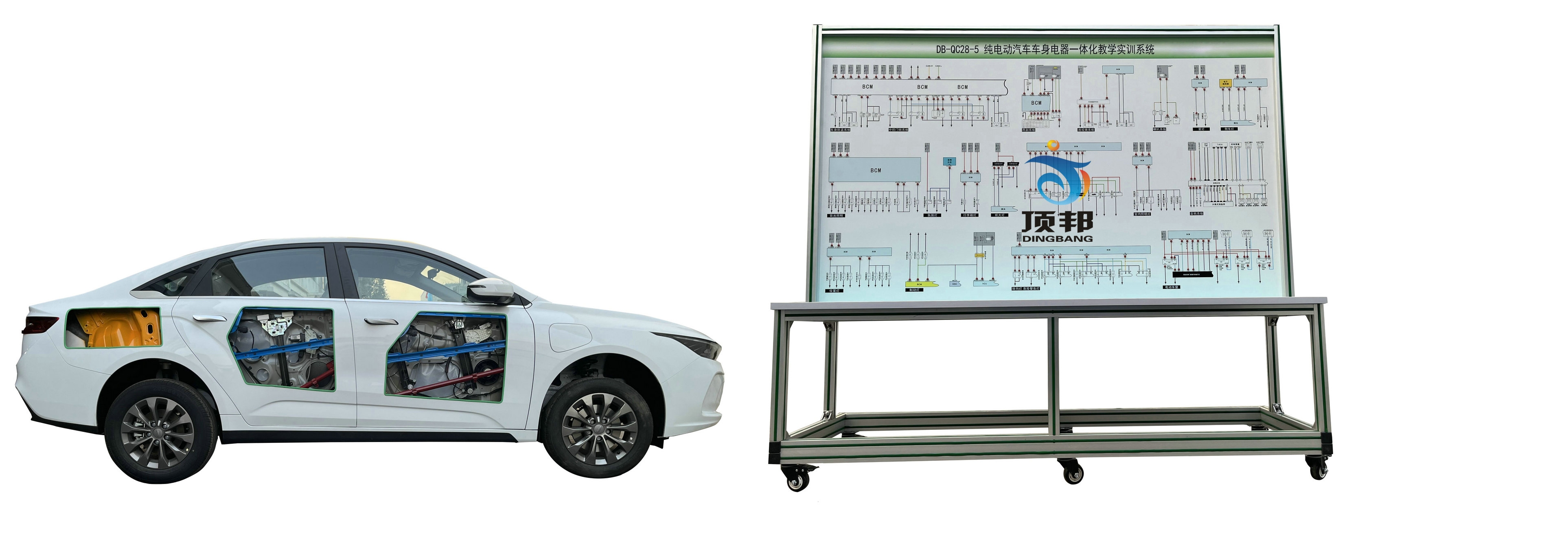 純電動(dòng)汽車(chē)一體化教學(xué)實(shí)訓系統(吉利)(圖6) 純電動(dòng)汽車(chē)車(chē)身電器一體化教學(xué)實(shí)訓系統