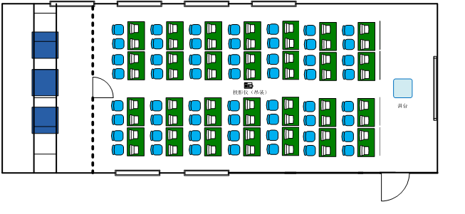 移動通信原理實(shí)訓(xùn)室建設(shè)方案(圖1) 實(shí)驗(yàn)室實(shí)景圖及平面圖